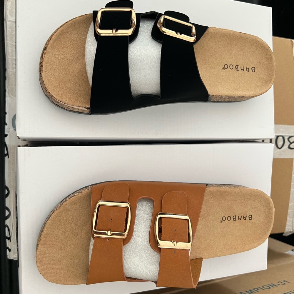New sandals black and tan